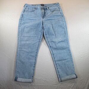 NYDJ Margot Girlfriend Jeans Light Wash Cool Embrace Lift Tuck 12P Petite